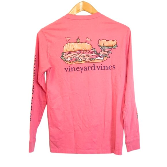 Vineyard Vines Football Burger Whale‎ Long Sleeve Pocket Tee | Size XS - Picture 2 of 8